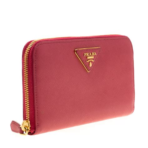 prada mini zip around wallet|Prada saffiano zipper wallet.